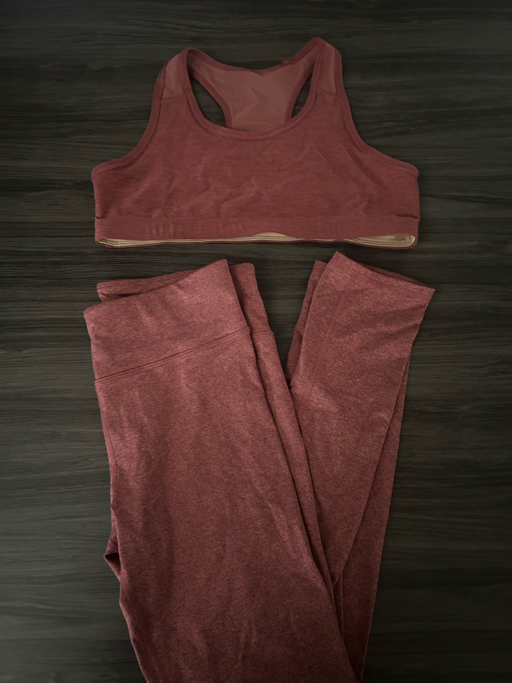 Old Navy High-Rise Seamless Leggings and Matching Sports Bra - Dusty Rose